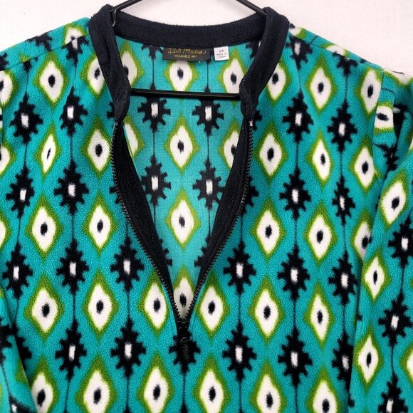 Bob Mackie Wearable Art Green Teal Geometric Fleece Pullover Sweater 2X - Picture 3 of 8